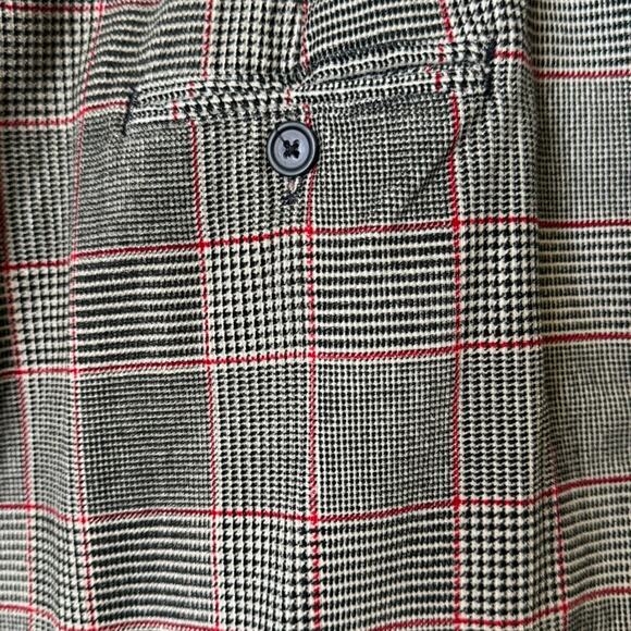 Talbots Size 16 Petite Black White Red Plaid Corduroy Pants Trousers - Picture 6 of 8